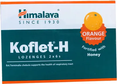 Productafbeelding van HIMALAYA KOFLET-H ORANJE voor keel en hoest, 12 stuks