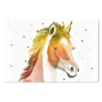 Produktbild von MuchoWow® Schreibtischunterlage Pferd - Farben - Weiß - Mädchen - Kinder - Mädchen 60x40 cm - XXL Mauspad - Großes Mauspad