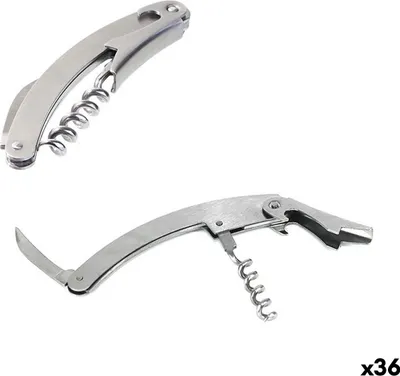 Produktbild von Korkenzieher mit Korkenzieher & Flaschenöffner Wooow Edelstahl 11 x 2,2 cm (36 Stk.)