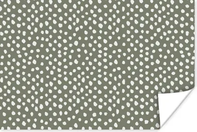 Produktbild von MuchoWow® Poster Polka dots - Grün - Weiß - Muster 90x60 cm - Schlafzimmer