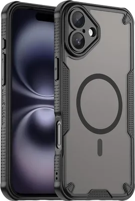 Immagine prodotto di Custodia Defender per Apple iPhone 16 Custodia protettiva nera opaca Magsafe Backcover Custodia per cellulare