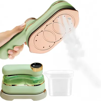 Produktbild von Dampfglätter, 1400W Tragbarer Reise Bügeln mit 180 ml Wassertank, 2-in-1 Handheld Dampfbügeleisen, 3 Dampfstufen für Reise und Zuhause, Grün