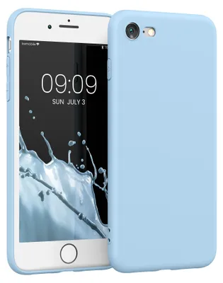 Produktbild von kwmobile Handyhülle für Apple iPhone SE (2022) / SE (2020) / 8 / 7 Hülle - weiches Handy Silikon Case - Schutzhülle Cover - Hellblau matt