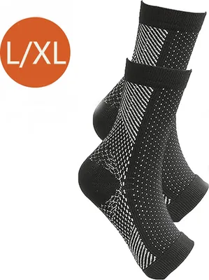 Produktbild von Kompressionsstrümpfe Kompressionssocken Gegen Krampfadern Sprunggelenkbandage Knöchelbandage bei Schwellungen für Herren und Damen Schwarz L/XL
