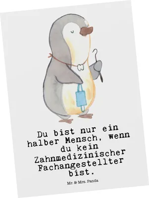 Produktbild von Mr. & Mrs. Panda Postkarte Zahnmedizinischer Fachangestellter Herz - Weiß - Geschenk, Fotokarte, Postkarten, Grußkarte, Ansichtskarten, Ansichtskarte