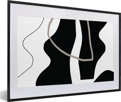 Produktbild von MuchoWow® Gerahmtes Poster Abstrakt - Minimalismus - Design 60x40 cm - Poster mit Schwarzem Bilderrahmen Wandposter Rahmen Foto Bilder - Schlafzimmer - Plakat in Rahmen - Drucken
