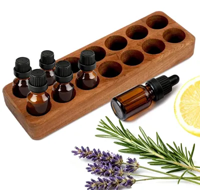 Immagine prodotto di Organizzatore in legno per oli essenziali, capacità da 5 a 20 ml