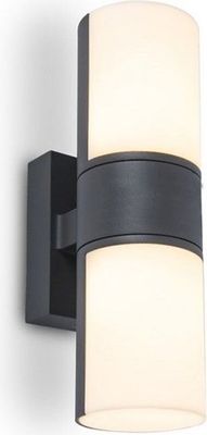 Lutec LED Außenwandleuchte Cyra anthrazit/weiß Up- & Downlight