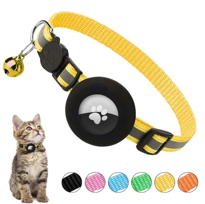 Imagen del producto de Collar para gatos con soporte para AirTag - Reflectante - Ajustable - De 7,48 a 32 cm