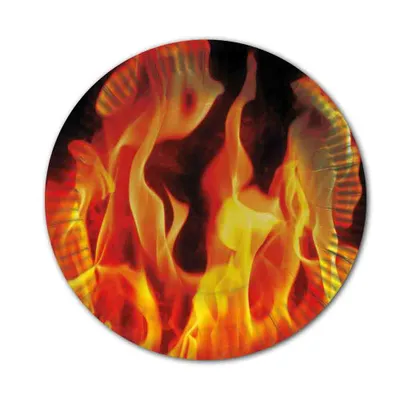 Produktbild von 10 Brennendes Feuer Pappteller 23cm