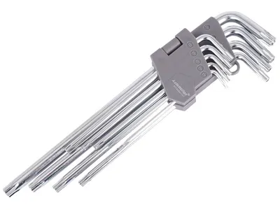 Image de Clés de serrage 230 mm pour vis TORX, T10 - T50, 9 pcs.