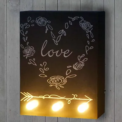 Produktbild von LED-Bulb Bild Leuchtbild, Wandbild 25x20cm, Love