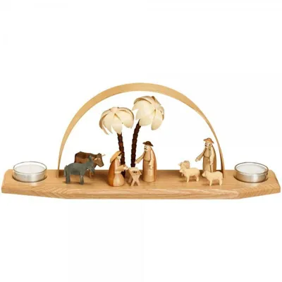 Obrázek produktu pro Svíčkový oblouk Betlém přírodní čajové svíčky ŠxVxH 32x14x7,5cm NOVINKA
