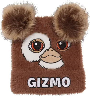 A close-up studio shot of a Gizmo beanie.