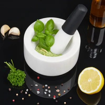 Obrázok produktu pre relaxdays 10029962_0 relaxdays Mörser weiß Mörser und Stößel