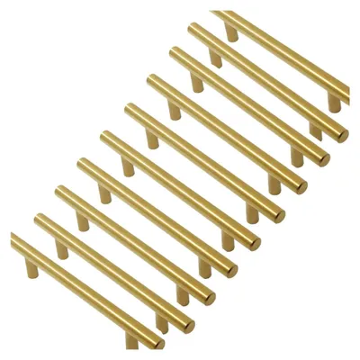 Produktbild von 10 Stück Schrankgriffe in Gold für Schubladen und Möbel