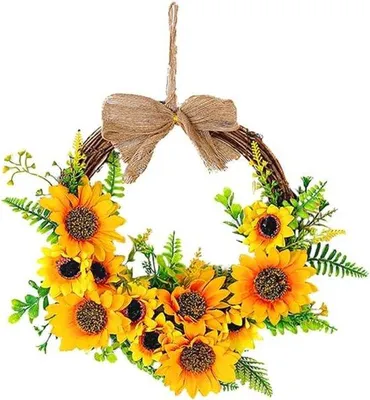 Image de Couronne de fleurs artificielles pour la porte, la fenêtre et le jardin – Décoration estivale
