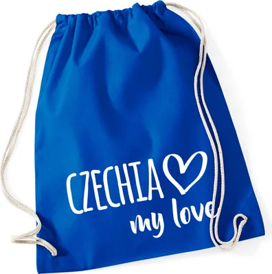 Produktbild von Huuraa Turnbeutel Czechia my love 12 Liter Bright Royal Baumwolle Rucksack Geschenkidee