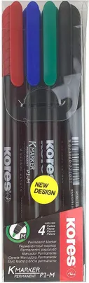 Obrázok produktu pre Popisovač permanentní Kores K-Marker, 1 mm, 4 ks