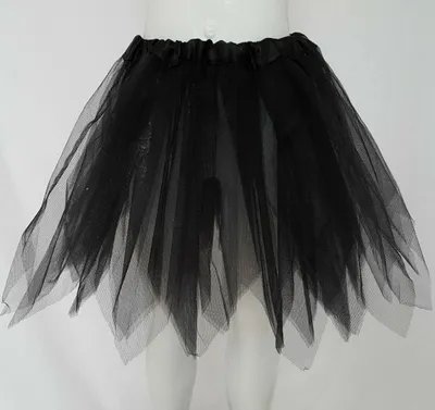 Produktbild von Tütü Tüllrock Petticoat Ballett Kleid gezackt Junggesellenabschied Fasching Erwachsen 3 Lagen M L XL  45cm Schwarz
