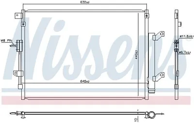 Produktbild von NISSENS 940934 Kondensator Klimaanlage für JEEP CHEROKEE (KL) +Trockner