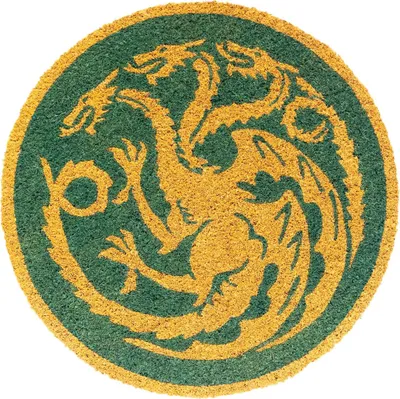 Produktbild von Game of Thrones, Runder Türvorleger Drache Targaryen Motiv 50x50cm rutschfest, Grün