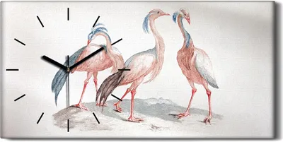 Produktbild von Wohnzimmer-Bild Leinwand Uhr Geräuschlos 60x30 Malerei Tier Vogel Kunst - schwarze Hände