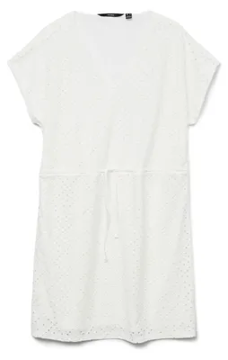 Imagen del producto de Vestido corto con escote en V y diseño perforado | Talla S