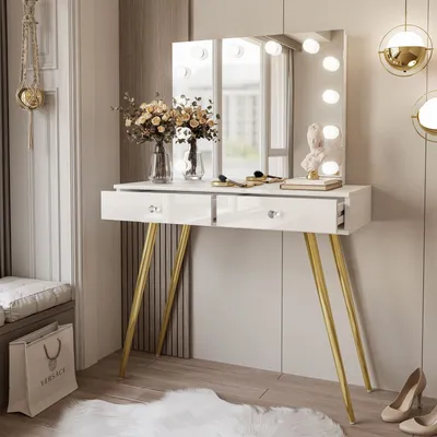 Produktbild von Schminktisch SIENNA GOLD ELITE mit Spiegel
