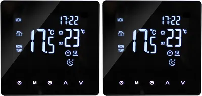 Produktbild von 2X Smart Thermostat 3A Raumthermostat Wasserheizungsgeräte Fußbodenheizung, Touchscreen LCD-Display, programmierbare Untergrundheizung