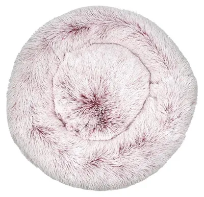 Image de Lit pour chien, lit pour chat, doux, rond, en peluche, 40 cm, rose