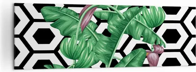 Produktbild von Bild auf Leinwand - Leinwandbild - Blatt Pflanze Blume - 160x50cm - Wand Bild - Wanddeko - Leinwanddruck - Bilder - Kunstdruck - Wanddekoration - Leinwand bilder - Wandkunst - AB160x50-3798