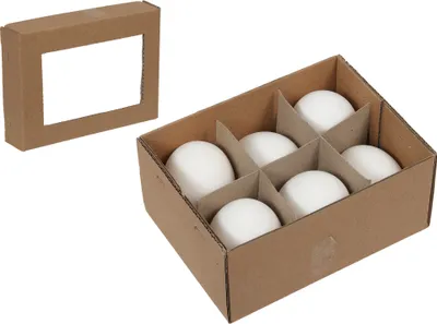 Produktbild von 6 Hühnereier ausgeblasen  weiß ca 6cm natur Eier Ostereier Ostern basteln