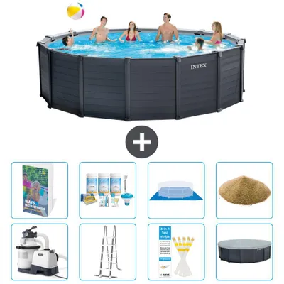 Produktbild von Graphite Panel Pool Rund - 478x124 cm - 9-teilig  S569