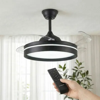 Obrázek produktu pro Stropní ventilátor s LED osvětlením, 4 složitelnými lopatkami a dálkovým ovládáním InnovaGoods