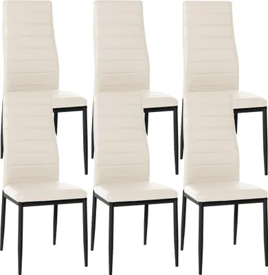 Produktbild von 6er Set Esszimmerstühle HLO-CP16 Kunstleder  creme
