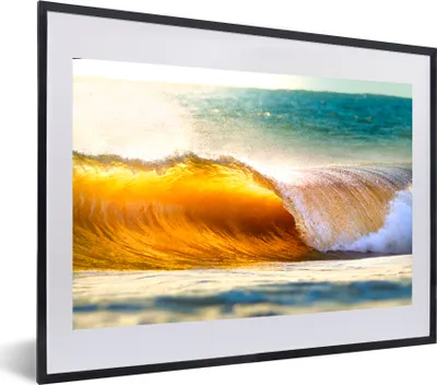 Produktbild von MuchoWow® MuchoWow® Gerahmtes Poster Golf - Wasser - Meer 60x40 cm - Poster mit zchwarzem Bilderrahmen - Schlafzimmer - Plakat in Rahmen - Drucken