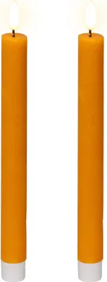 Produktbild von LED Kerzen  24,5cm mit Timer Wachs 2 Stück Orange / Warmweiß