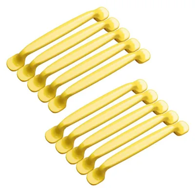 Möbelgriffe 10er-Pack, Lochabstand 128 mm, Gelb, Aluminium