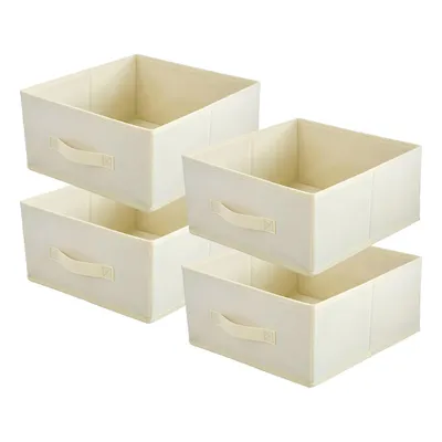 Produktbild von Lavita Storage Box | faltbare Aufbewahrung Boxen 31x31x15 cm |Schubladen-Organizer Box Ordnungssysteme für Kleidung| Kleideraufbewahrung Creme 4 stück