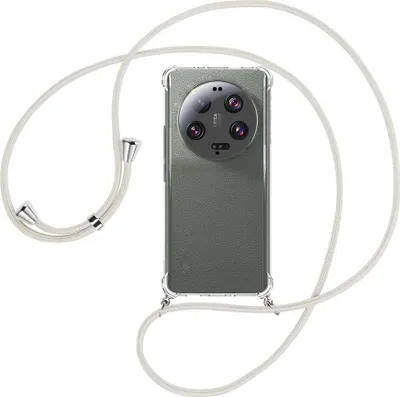Produktbild von Handykette Backcover-Schutzhülle mit Band (Metall silberfarben) für Xiaomi 13 Ultra (6.73'') - broken white