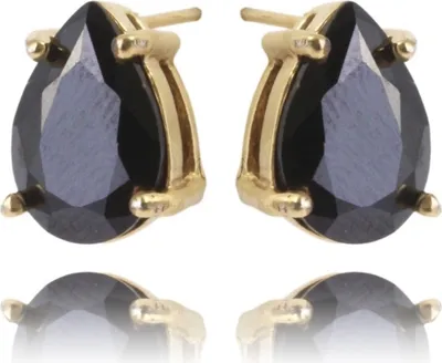 Produktbild von Elegante Ohrringe aus 14K vergoldetem Chirurgenstahl, Hellgold, Maße 0,9 x 1,3 cm