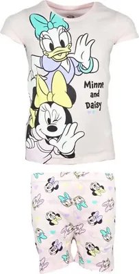 Produktbild von Disney Minnie Maus Kinder kurzarm Schlafanzug Pyjama Shirt Shorts – Rosa / 122