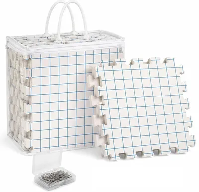 Blockiermatten-Set, 9-teilig, mit Raster, 100 T-Pins, 20 Markierern