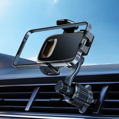 Immagine prodotto di Supporto universale per auto, girevole a 360°, per telefoni cellulari, con sistema di fissaggio pratico e versatile