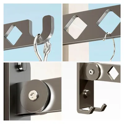 Produktbild von Klappbarer Wandkleiderhaken in Schwarz für Balkon, Badezimmer, Waschküche und Schlafzimmer