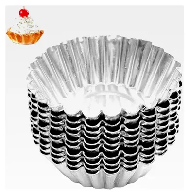 Produktbild von 50 Stück wiederverwendbare Eierkuchenform aus Aluminium für Muffins, Pudding und Tartes