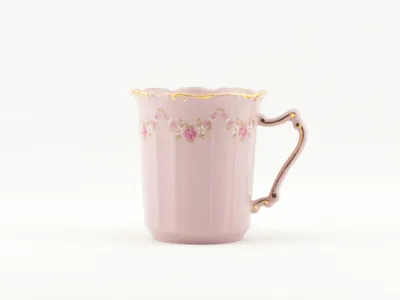 Produktbild von Tasse Amis 0,25 l, Blumen, rosa Porzellan, Leander