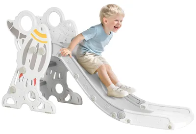 Productafbeelding van Kinderschommel, veilig ontwerp, bevordert actief spel, grijs en wit