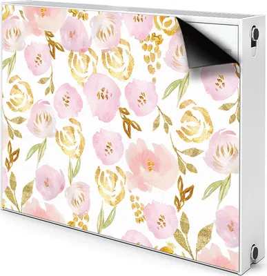 Produktbild von Magnet Heizkörper-Abdeckung Verkleidung Abdeckung Heizkörperabdeckung 90x60 cm  - Pinke Blumen